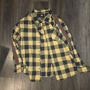 Yellow and Black Checkered Men’s Shirt